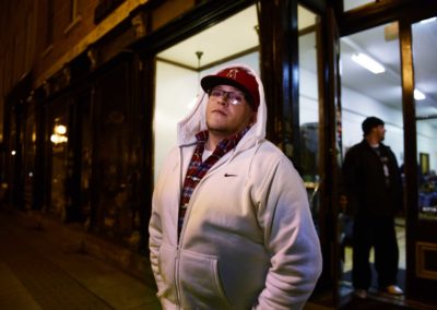 Recovering heroin addict Nate Kehlmeier, 34, of Genoa spends Friday night socializing at a sober support meeting hosted by Fight for Recovery in Clyde. Now employed by a rehab facility, he helps addicts to sobriety.