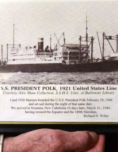 Willer crossed the equator and 180th meridian on a ship during his service in World War II.